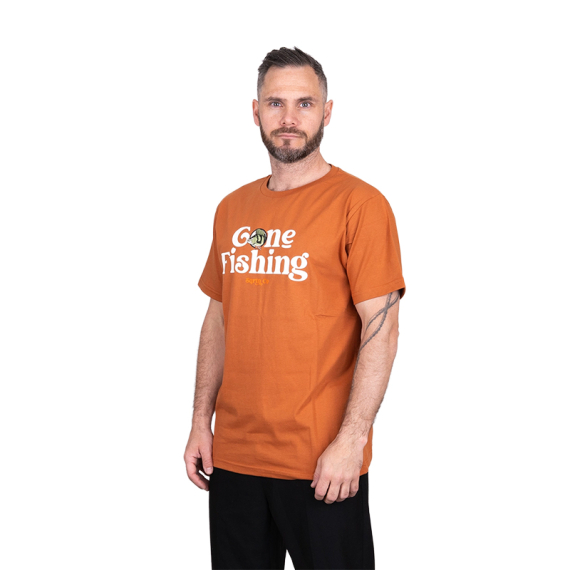 SQRTN Gone Fishing T-shirt Umber in the group Clothes & Shoes / Clothing / T-shirts at Sportfiskeprylar.se (TEE-534-Sr)