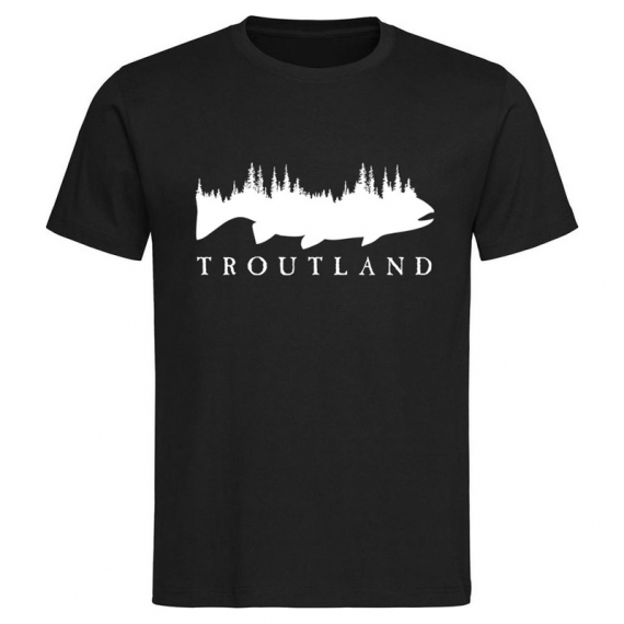Troutland Men´s 100% Cotton t-shirt in the group Clothes & Shoes / Clothing / T-shirts at Sportfiskeprylar.se (TS200-TBLK-Sr)