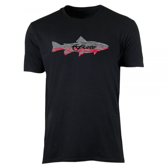Scott Grey/red Trout on Black T-shirt in the group Clothes & Shoes / Clothing / T-shirts at Sportfiskeprylar.se (TS24TROUTSMr)