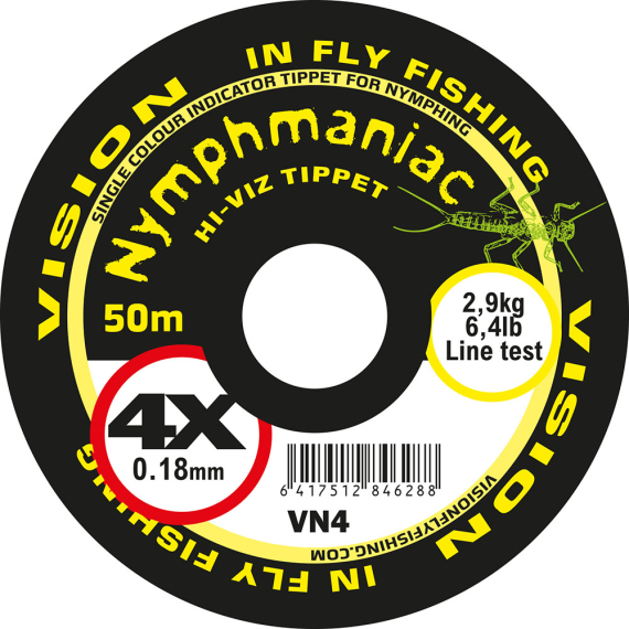 Vision Nymphmaniac Hi-Viz Yellow Tippet 50m in the group Fishing methods / Fly Fishing at Sportfiskeprylar.se (VN3r)