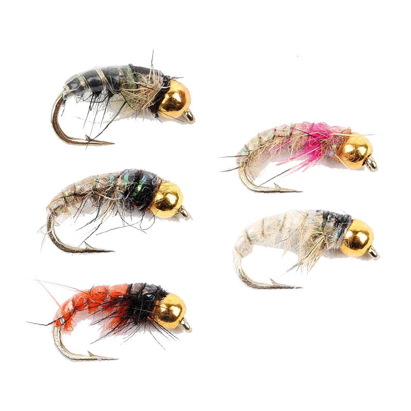 Gold Head Czech Nymphs 5-pack in the group Lures / Flies / Nymphs at Sportfiskeprylar.se (WFB1217)