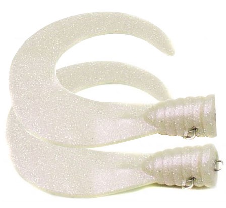 SvartZonker Big Tail (2-pack) - Pearl White in the group Lures / Softbaits / Extra Tails & Curlys at Sportfiskeprylar.se (ZS101104)