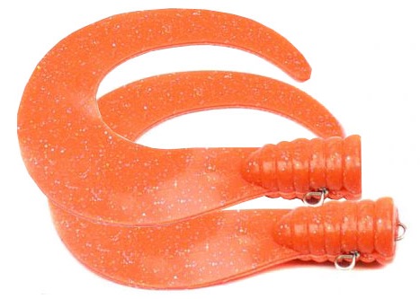SvartZonker Big Tail (2-pack) - Real Fluo Hot Red in the group Lures / Softbaits / Extra Tails & Curlys at Sportfiskeprylar.se (ZS101113)