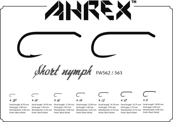 Ahrex FW562 Short Nymph 24-pack in the group Hooks & Terminal Tackle / Hooks / Fly Tying Hooks at Sportfiskeprylar.se (afw562-8r)