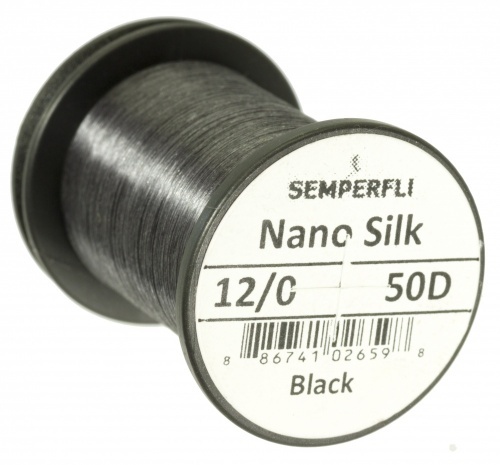 Semperfli Nano Silk 12/0 50D - Black in the group Hooks & Terminal Tackle / Fly Tying / Fly Tying Material / Tying Thread at Sportfiskeprylar.se (nano-blkr)