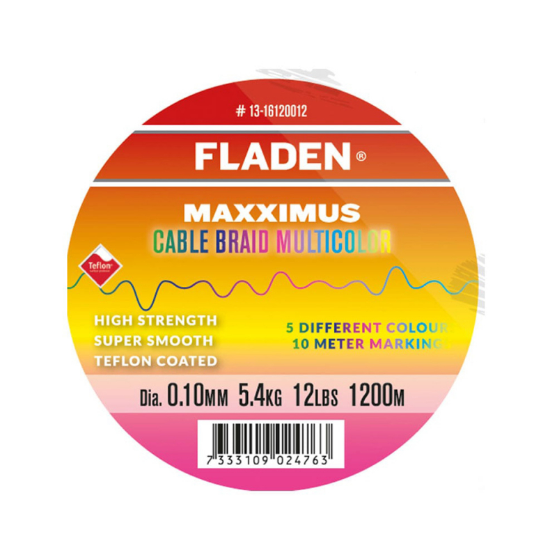 FLADEN 150m FISHING BRAID 18lb RED 0.13 Teflon Coated Braided line for Reel 