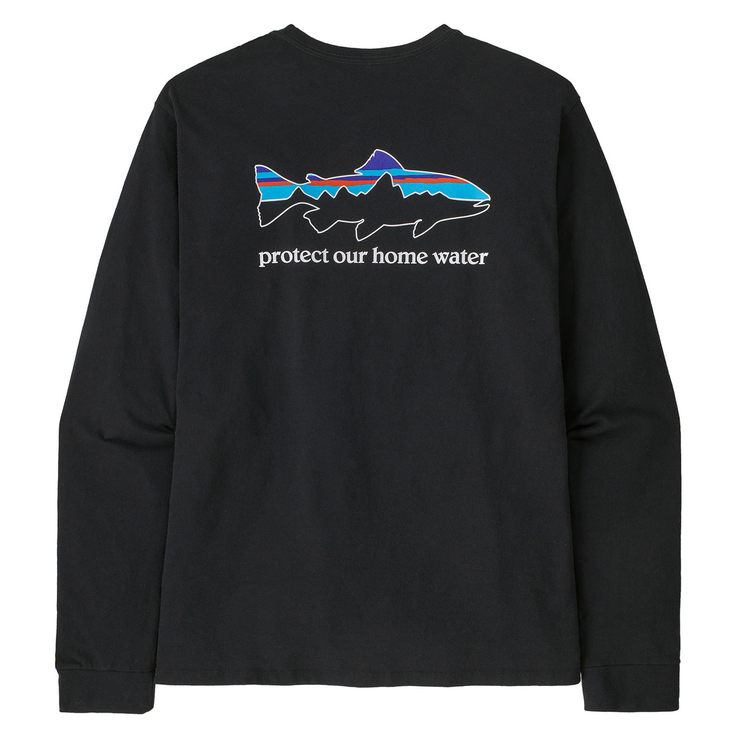 Patagonia M's L/S Home Water Trout Responsibili-Tee BLK