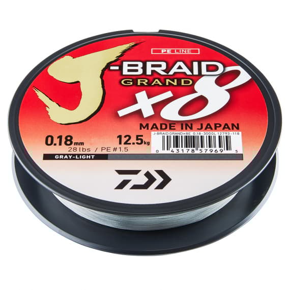 Daiwa J-Braid Grand X8 0.22mm 135m Grey 37.5LB