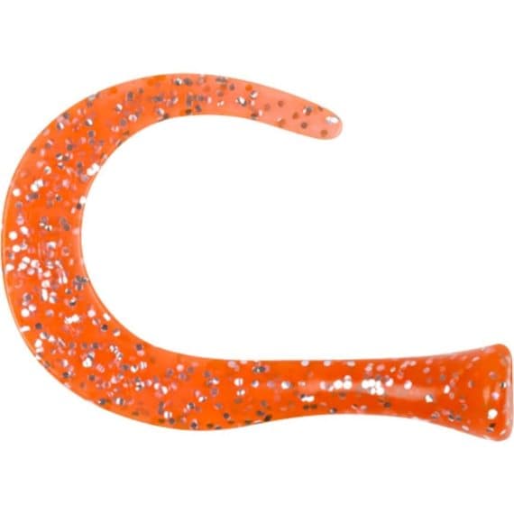 TrueGlide Guppie Tail Down Size, 3 curly, Orange/Gold Glitter