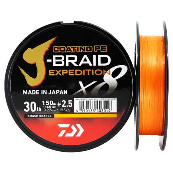 Daiwa J-Braid Expedition x8E 150m Smash Orange - 0.18mm