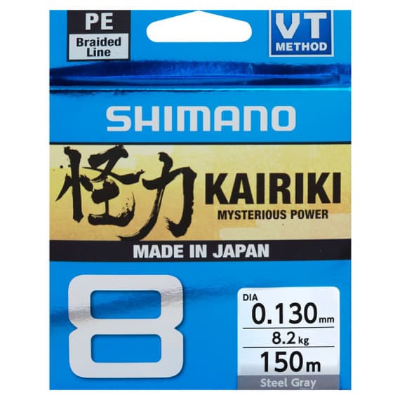 Shimano Kairiki 8, 150m Steel Gray - 0.35mm 39.5kg