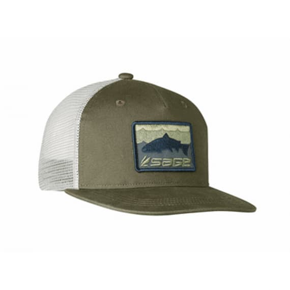 Sage Patch Trucker Green - Brown Trout One Size