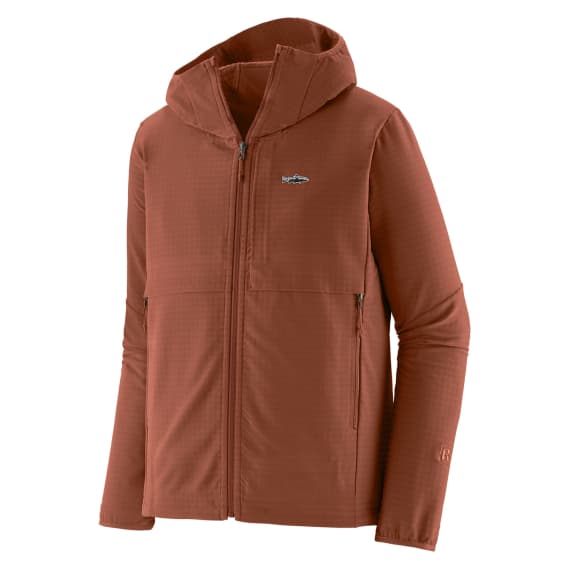 Patagonia M's R1 TechFace Fitz Roy Trout Hoody Sisu Brown - XXL