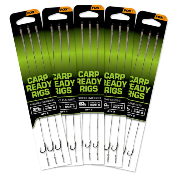 Fox Carp Ready Rigs - Wide Gape size 6 (20lb)