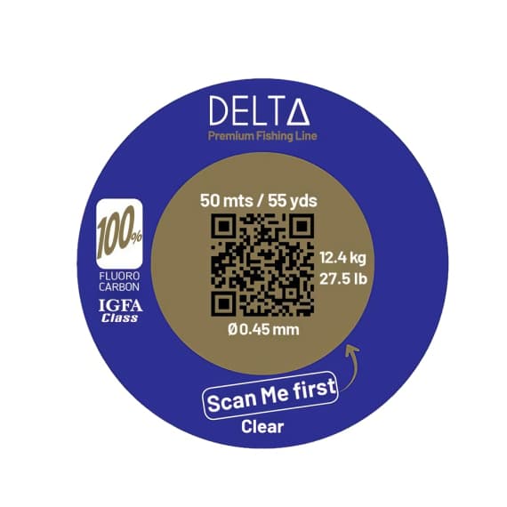 DELTA 100% Fluorocarbon C.TESTED 0.335mm/17.5 LBS 50m