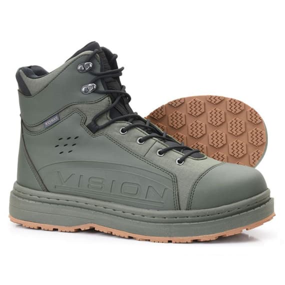 Vision Koski Green Wading Shoes 2.0 Rubber Sole