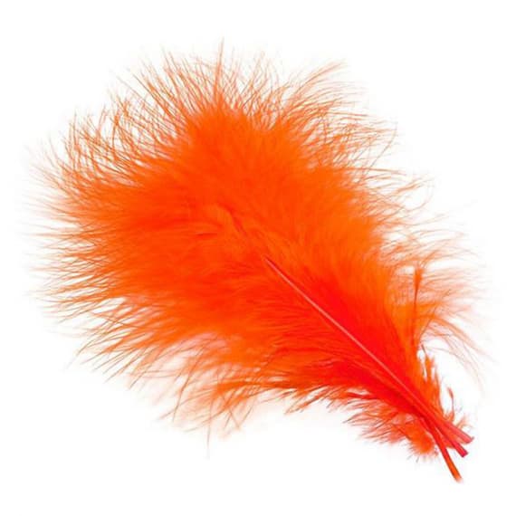 Marabou Plumes - Fluo Fire Orange