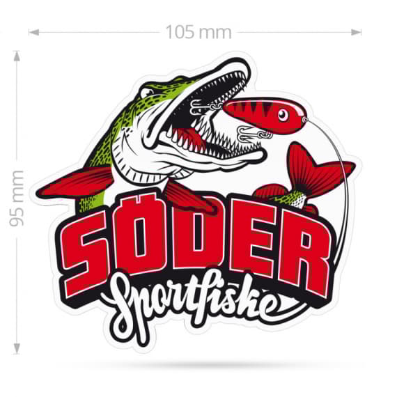 1-pack (10x9cm) Sticker Söder Sportfiske