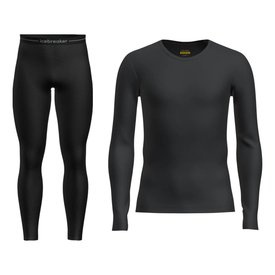 Icebreaker M's Merino 175 Everyday LS Crew & Leggings Set Black