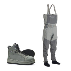 Vision Koski Grey & Koski Green 2.0 Felt Sole Wading Kit
