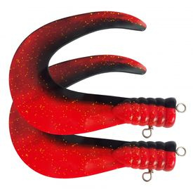 SvartZonker Big Tail (2-pack) - C15 Black/Fl.Red