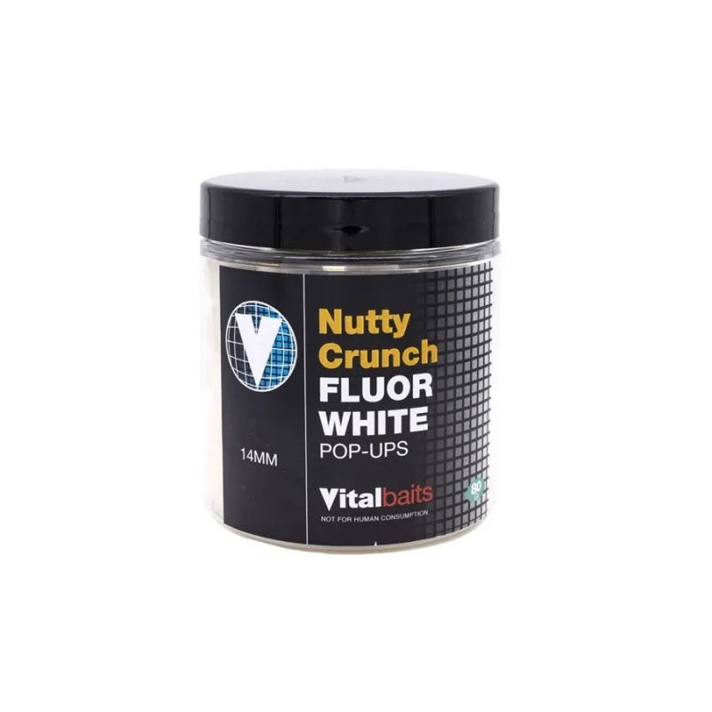 Vital Baits Pop-ups Nutty Crunch Fluor White 80g