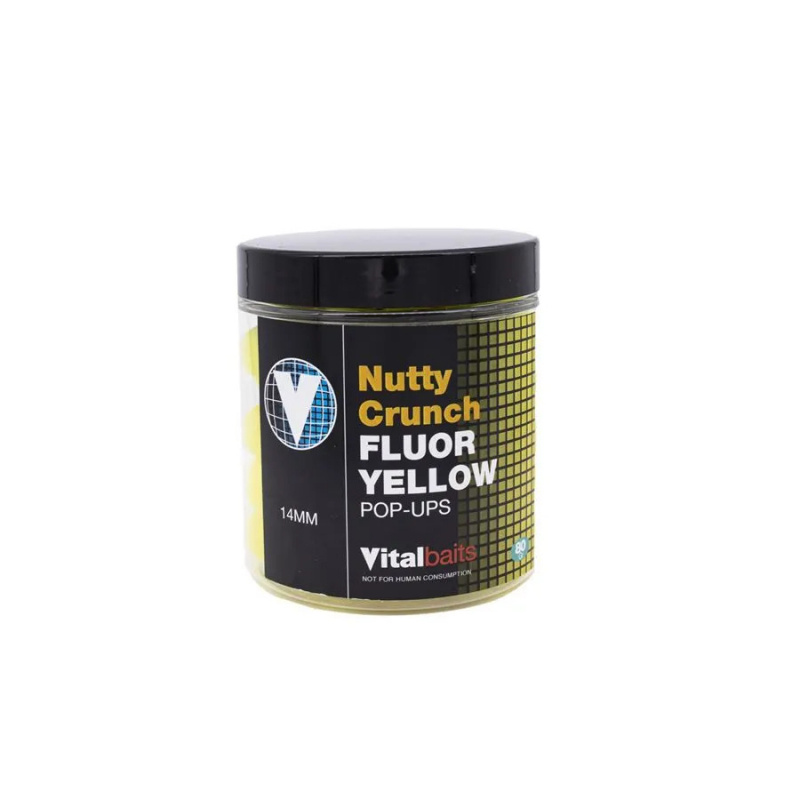 Vital Baits Pop-ups Nutty Crunch Fluor Yellow 80g