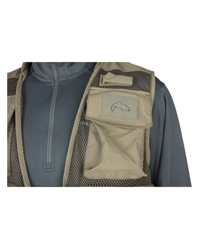 Simms Tributary Vest Tan | Sportfishtackle.com
