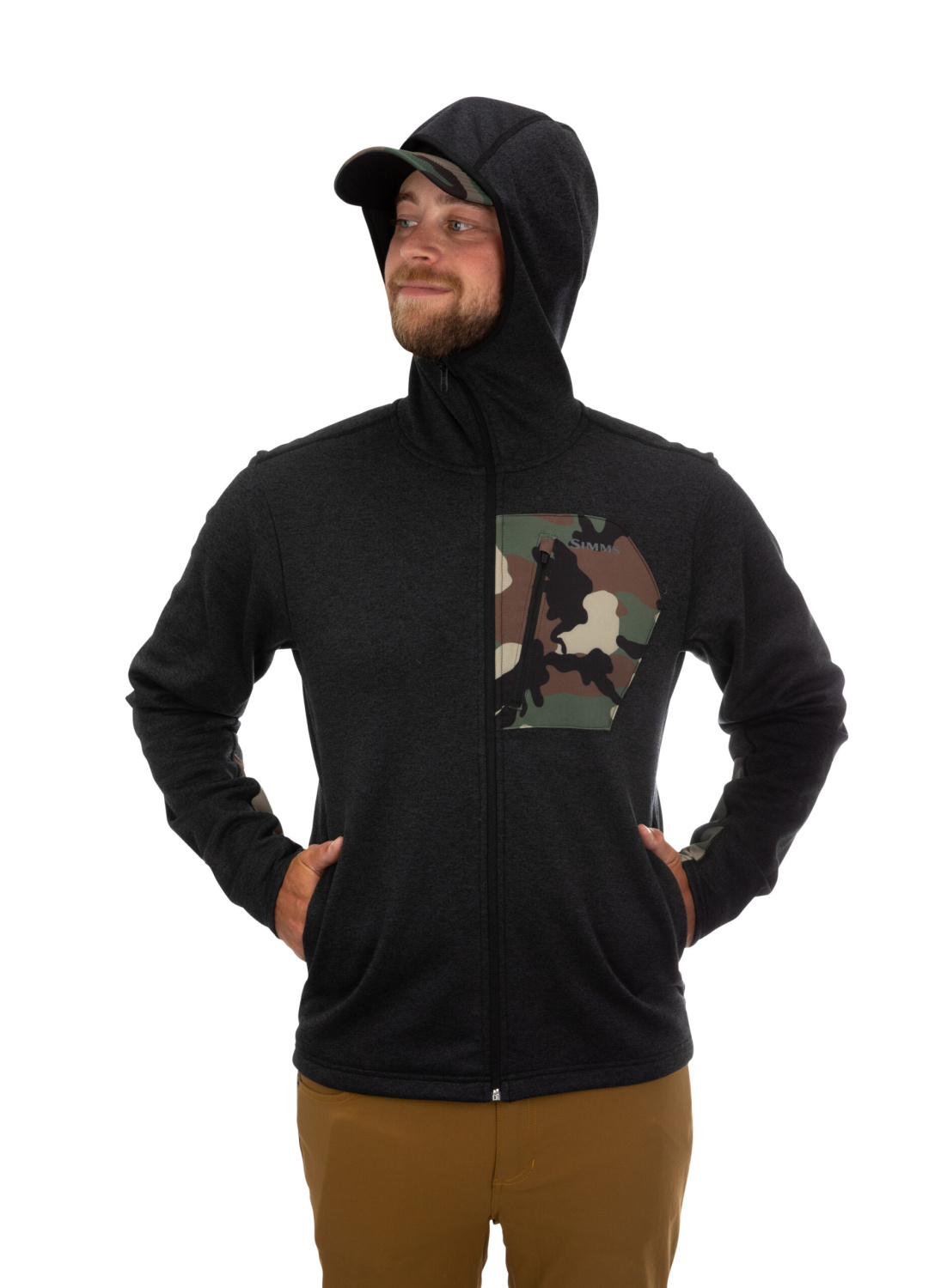 Simms CX Hoody Black Heather | Sportfishtackle.com