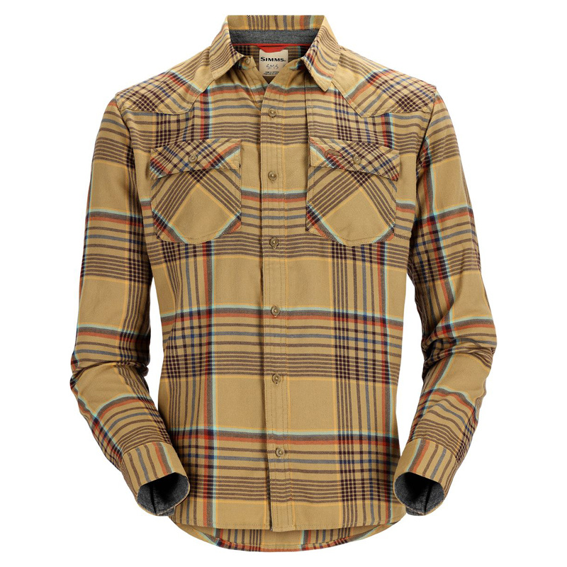 Simms★シムス Santee Flannel 長袖シャツ size:S Simms Santee Flannel Camel/Navy/Clay Neo Plaid | Sportfishtackle.com