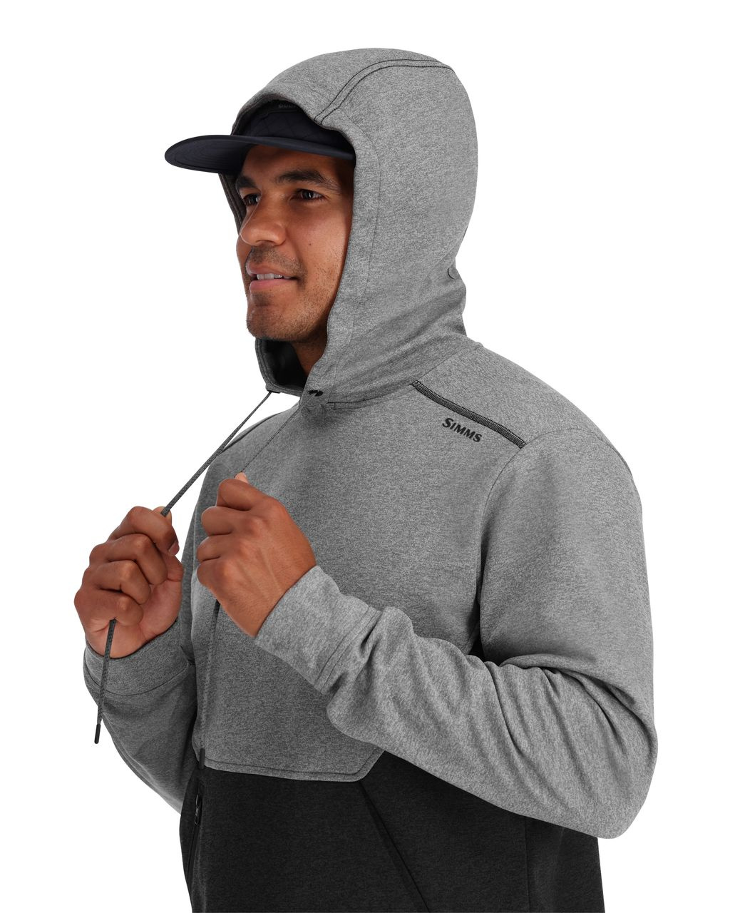 Simms CX Hoody Steel Heather/Black Heather | Sportfishtackle.com