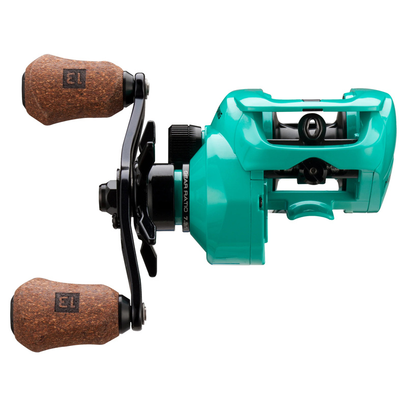 13 fishing teal reel Concept TXZ 7.3:1 Gear Ratio Left Hand Saltwater Inshore Baitcasting Fishing Reel, Green : Sports & Outdoors This reel offers smooth line movement Bait Caster Reels Block