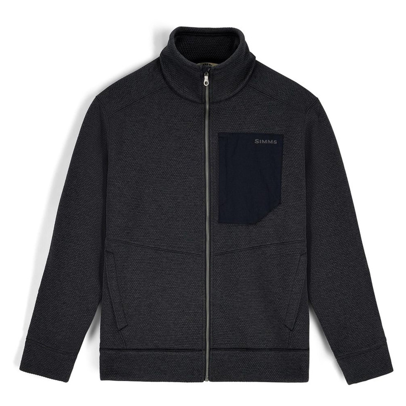 Simms Harbor Fleece Black Heather | Sportfishtackle.com