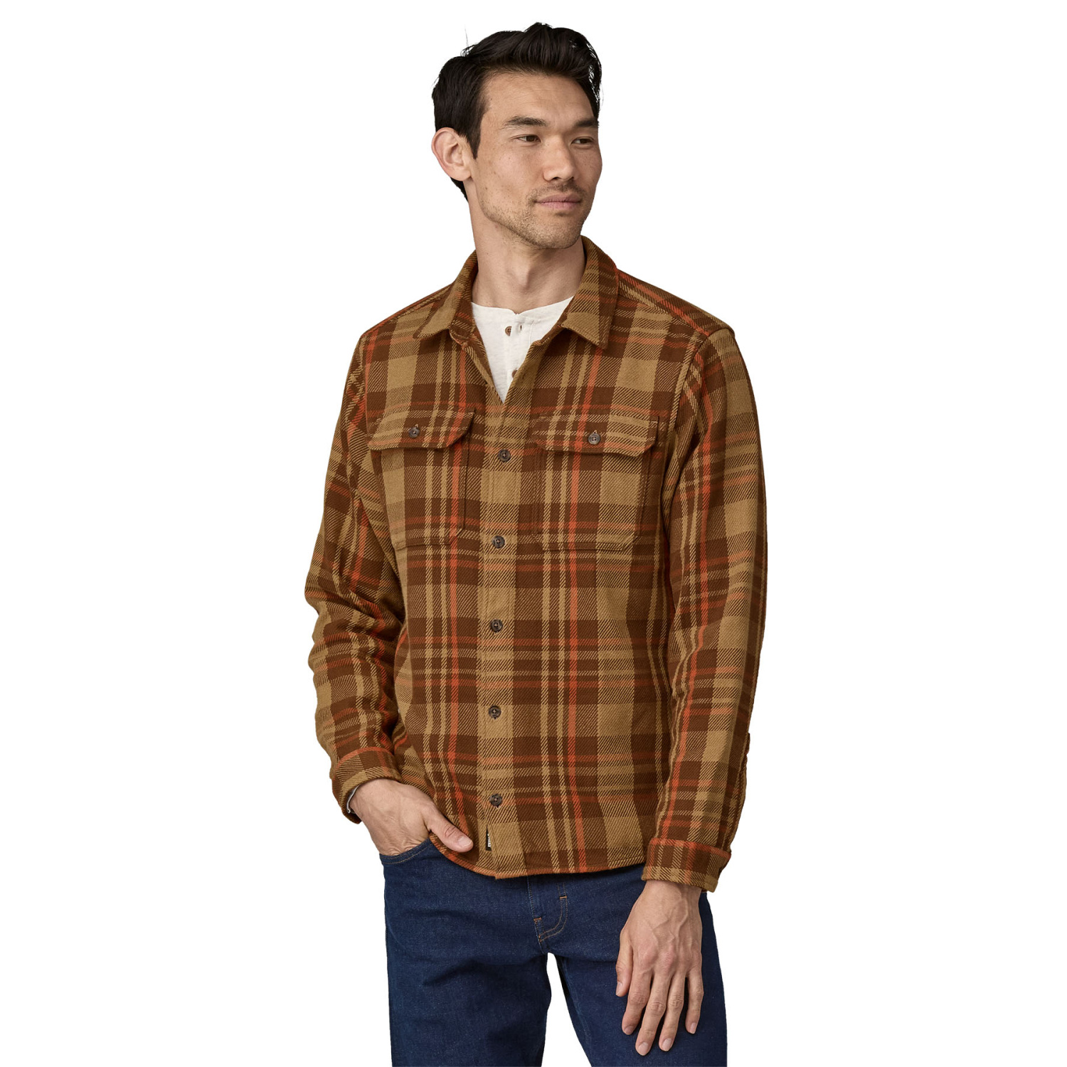 Patagonia M's Fjord Loft Shirt Forested: Nest Brown