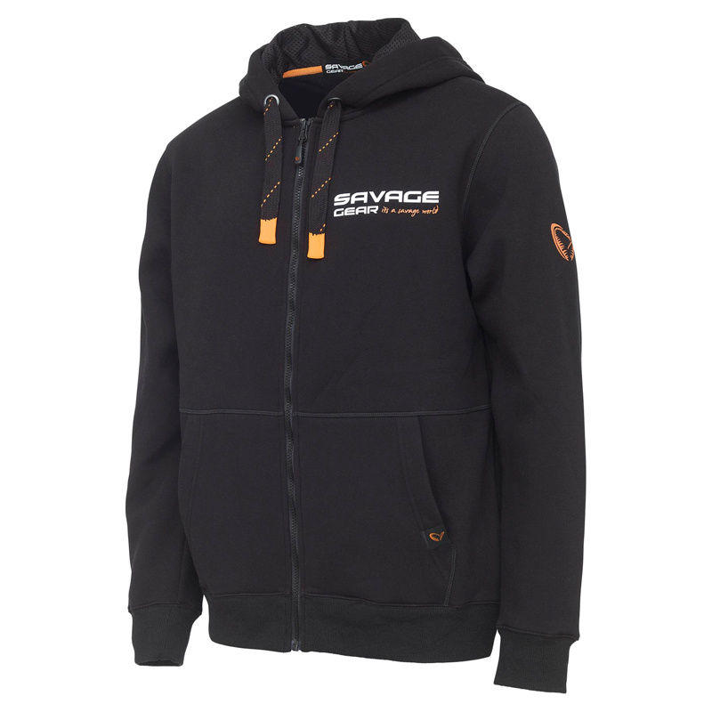 Savage Gear Urban Zip Hoodie, Black Ink | Sportfishtackle.com