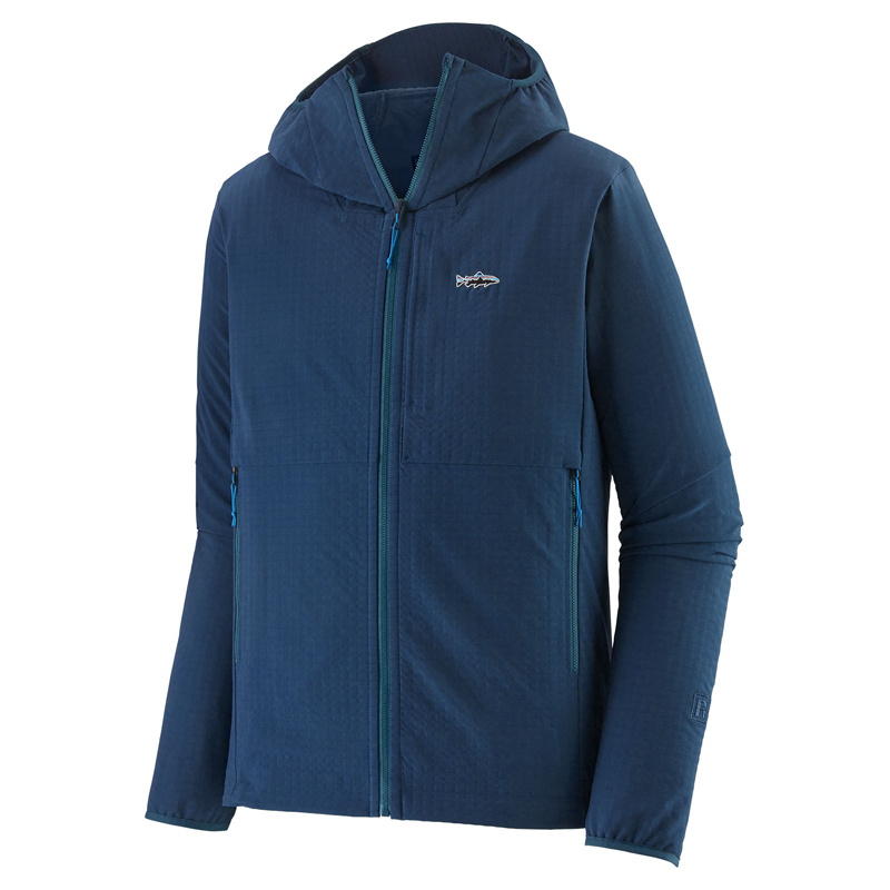 Patagonia R1 テックフェイス・フィッツロイ・トラウト・フーディ Patagonia M's R1 TechFace Fitz Roy Trout Hoody, Tidepool Blue