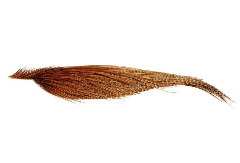 Whiting Bronze 1/2 Dry Fly Hackle Barred Dark Ginger