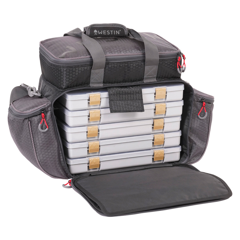 オイカワフィッシングセット　その02-02　ネット+ウエストBag Westin W4 Master Lure Bag 5 Boxes Os Titanium Black