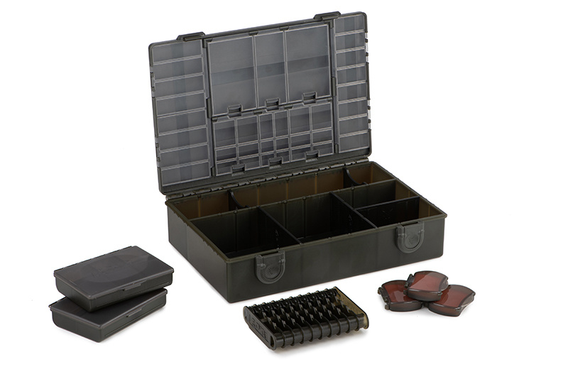 fox tackle box system F Double Deluxe Large Box Box Fishing Box 35x25x9cm Fishing Tray Including Storage Box for Small Parts Fishing Case Sports & Outdoors This tacklebox is equipped with many compartments and six removable dividers allowing everything to be arranged as desired FOX TACKLE BOX | All