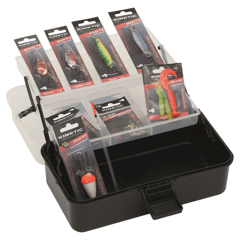 fresh water tackle box kit H&H Fishing giving you dedicated storage for bait Kinetic Tackle Box Kit -