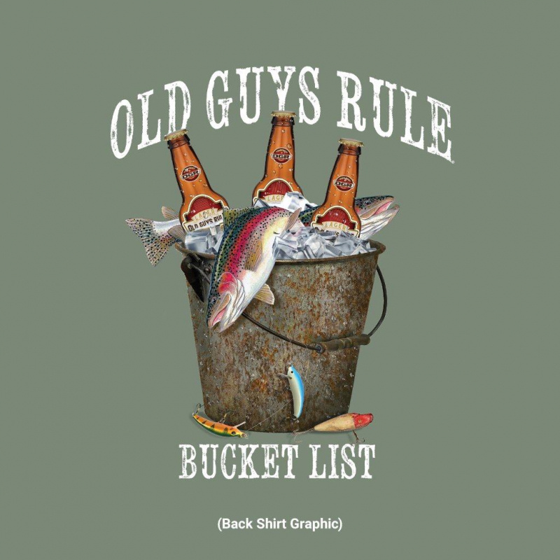 Old Guys Rule Fresh Bucket List, Heather Military Green