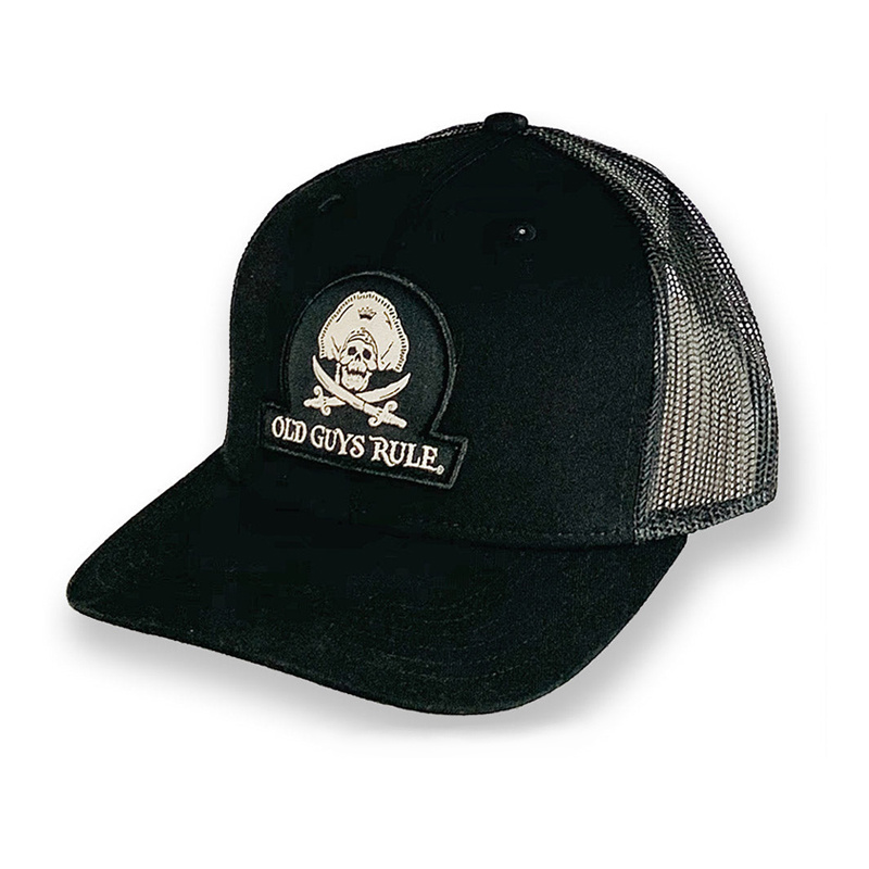 Old Guys Rule Pirate Badge Black/White