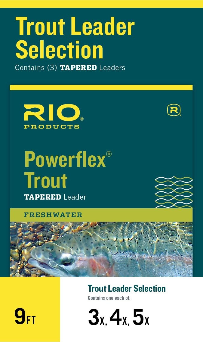 Rio Powerflex Trout Taperad Leader 9ft 3-Pack 4X/5X/6X