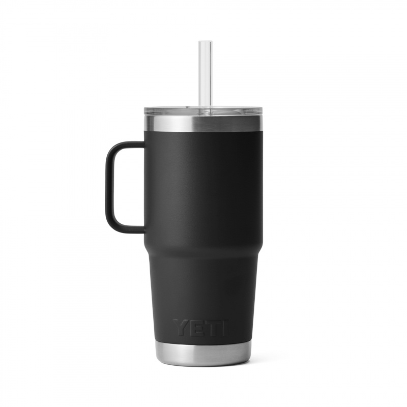 Yeti Rambler 25 Oz Straw Mug - Black | Sportfishtackle.com