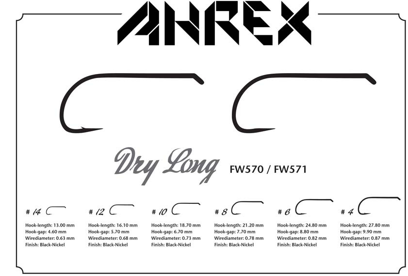 Ahrex FW571 Dry Long Barbless 24-pack